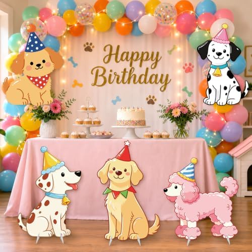 5 Pcs Cute Puppy Dog Corrugated Plastic Standee Photo Prop - Image 2