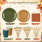 Mimorou 175 Pcs Fall Party Disposable Tableware Set Party Supplies - Image 3
