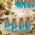 24 Set Wonderland Tea Party Favors Small Glass Bottle with Cork by Gandeer