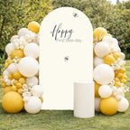 Arch Backdrop Cover Happy Sweet Bee Day Baby Shower Prop Chiara Arch Wall Yellow Honeycomb Bee 1st Birthday Party Baptism Fiesta Parties Decorations (6FT,4681) by Uoimystify