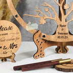 Wedding Guest Book Alternative Drop Box Frame, Wooden Maple Tree & Leaves - Image 5