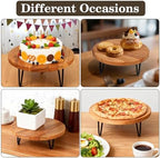 3 Pcs Buffet Risers, Wood Round Food Riser Dessert Table Display Stand Set for Party Wood Cupcake Stands Nesting Table for Home Decor (Natural) - Image 6