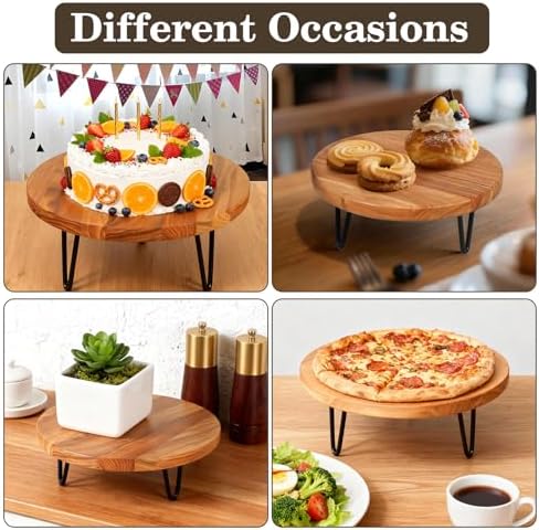 3 Pcs Buffet Risers, Wood Round Food Riser Dessert Table Display Stand Set for Party Wood Cupcake Stands Nesting Table for Home Decor (Natural) - Image 6
