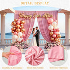 Gallety Pink Backdrop Curtains for Wedding, Polyester Photography Backdrops Curtains - 20FT x 10FT Wall Curtains with Rod Pockets for Celebration,Birthday, Baby Baptism,Graduation Decorations - Image 3