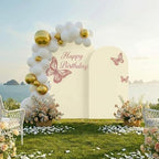 Toolterritary 2 Metal Arch Backdrop Stand and 2 Cover Set, Sturdy 7.2FT, 6FT Party Backdrop Set, Wedding Arch Frame and Cover Set for Birthday, Baby Shower,Christmas, Anniversary(Beige) - Image 6