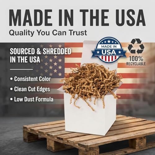 BOX USA Kraft Crinkle Paper Filler (10lb) - Shredded Paper for Basket Stuffing, Shipping, Packaging, Confetti, Crafts & Holidays - Crinkle Cut - Image 4