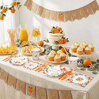 450 Pcs Tableware Set, Serve 50, Orange, Little Cutie Baby Shower - Image 5