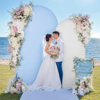 Blue White Arch Backdrop Cover Set of 2 Blue Arch Covers 7.2 and 6ft Arch Covers Stretchy Backdrop by HBBMAGIC