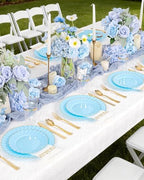 YOUBET 175PCS Light Blue Scalloped Plastic Plates for Party Wedding - Image 3