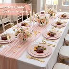 DaYammi 150Pcs Pink Plastic Plates & Gold Plastic Silverware Set for Party - Image 6