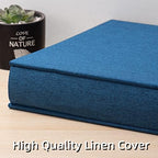 Large Photo Album Self Adhesive 4x6 5x7 3x5 8x10 Scrapbook Magnetic Album DIY Scrap Book Length 13 x Width 12.8 (Inches) 120 Black Sticky Pages Linen Cover DIY Photo Album(Blue) - Image 4