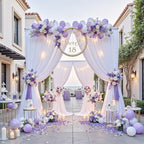 50ft x 12ft Wrinkle Free White Backdrop Curtains for Parties, 10 Panels 12FT Long Silky Polyester Photo Backdrop Drapes Back Drop Cloth for Wedding Birthday Photography Background Decor - Image 6