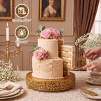 Wenqik 12 Inch Gold Metal Cake Stand with Knife Spatula Wedding - Image 4