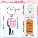 Bokon 150 Pcs Footprint Nail Clipper Opener Baby Shower Gifts, Girl, Pink - Image 2