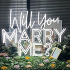 Large Will You Marry Me? Neon Sign - Custom Wedding Neon Sign LED Light Home Wall Decor - Personalized Gift - Size: 23x17.5inches - Image 3