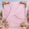 50x12 ft Light Pink Backdrop Curtains for Weddings, Birthdays and Photos by PartyVillage