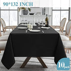 VidaFete 10 Pack 90 * 132inch Black Rectangle Tablecloth for 6ft Tables - Image 5
