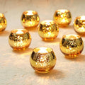 Homemory 24 Pcs Gold Votive Candle Holders, Round Mercury Glass Candle Holder, Tealight Candle Holders for Table Centerpieces, Baby Shower,Anniversary, Wedding, Home Decor, Halloween, Christmas by Homemory