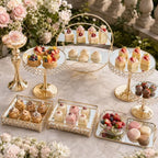 8 Pcs Cake Display with Mirror, Wedding Crystal Cake Stands for Reception - Image 5