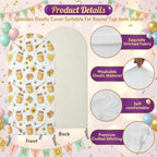 Arch Backdrop Cover for Wedding Modern Honey Bees 7.2FT Stretch Spandex Party Arch Cover, Fabric Backdrop Banner for Baby Shower, Birthday, Bridal Shower Decor Country Honeycomb Flowers White - Image 6