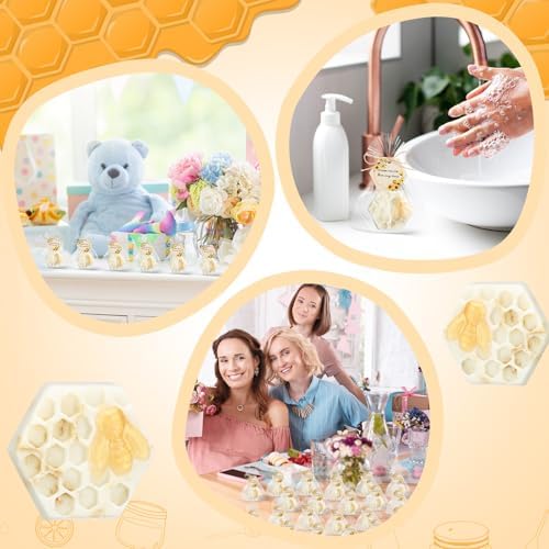 Leelosp 40 Set Honey Oatmeal Soap Honeycomb Bee Themed Baby Shower Favors - Image 4