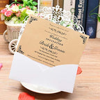 FOMTOR Laser Cut Wedding Invitation Cards Set w/Envelopes & Inserts & Seals – for Wedding, Bridal Shower, Graduation, Birthday Party, Engagement, Anniversary White 50Pcs - Image 4