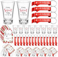 50 Sets Baby Shower Favors Shot Glasses Keychain Gifts, Strawberry, Red by Singhoow