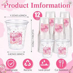 100 Pcs Pink Cowgirl Plastic Cups, 12 oz Howdy Western Disposable Drinking Cups Bulk for Last Rodeo Bachelorette Party Decorations, Nashville Disco Cowgirl Birthday Baby Shower Supplies - Image 2