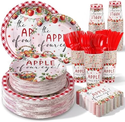 200 Pcs/25 Set The Apple of Our Eye Baby Shower Party Decoration by Romooa