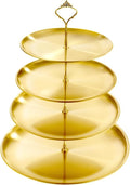 4 Tier Stainless Steel Cupcake Stand, Gold Metal Serving Tray Cake Holder Cake Display Stand for Holiday Dessert Table Decorations Birthday Party Wedding by Unknown