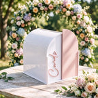 Wenqik Arched Acrylic Wedding Card Box with Pink Writable Standee by Wenqik