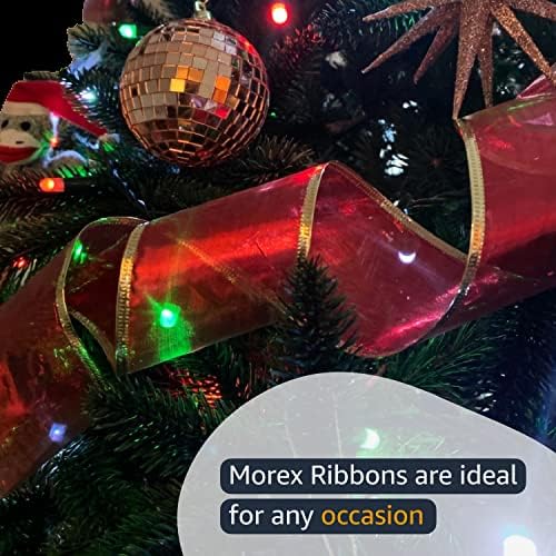 Morex Ribbon 7417.60/50 Gleam 2.5" X 50 YD Wired Ribbon for Gift Wrapping, Red, Flower Bouquet Ribbons for Crafts, Valentines, Baby Showers, Graduation Baskets, and Wedding Decorations - Image 4