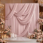 20ft x 15ft Dusty Pink Backdrop Curtains for Wedding Parties, 4 Panels Extra Long Wrinkle Free Fabric Drapes Photo Backdrop for Baby Shower Birthday Stage Reception Lobby Decoration - Image 2