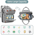 ISMGN Diaper Bag Backpack with Changing Station, Baby Shower Gifts, Grey - Image 2