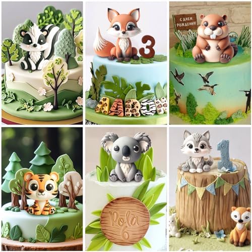 Woodland Animal Fondant Molds Cake Topper 6-count - Image 4