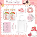 Zeyune 6 Sets Baby Shower Prizes for Wedding Bridal Shower Gifts Party Favors Including Glass Notebooks Ballpoint Pen Mirror Hairpins Hair Bands Gift Bag Thank You Cards(Pink,Classic) - Image 3