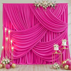 20ft x 10ft Wrinkle Free Hot Pink Wedding Backdrop Curtains for Party Bridal Shower Reception Decorations Hot Pink Fabric Curtain Backdrops Drapes for Photography Baby Shower Birthday Background by Tao-GePartyDecorations
