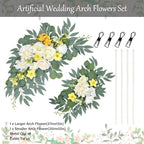 Yellow White Artificial Arch Flowers for Wedding Arch Decor - Image 2