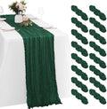 16 Pack Emerald Green Cheesecloth Table Runners 20x120 Inch Gauze Table Runner Cheese Cloth 10FT Green Table Runner Rustic Sheer Runner for Wedding Baby Shower Birthday Party Table Decor by Yorcari
