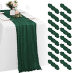 16 Pack Emerald Green Cheesecloth Table Runners 20x120 Inch Gauze Table Runner Cheese Cloth 10FT Green Table Runner Rustic Sheer Runner for Wedding Baby Shower Birthday Party Table Decor by Yorcari