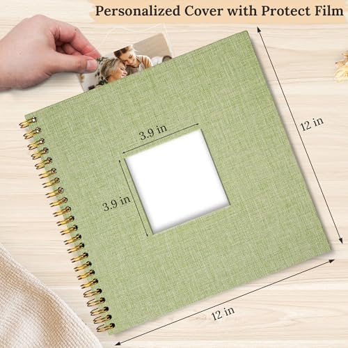 12"x12" Scrapbook Photo Album Linen Cover 40 Sheets 80 Pages White Paper - Image 2