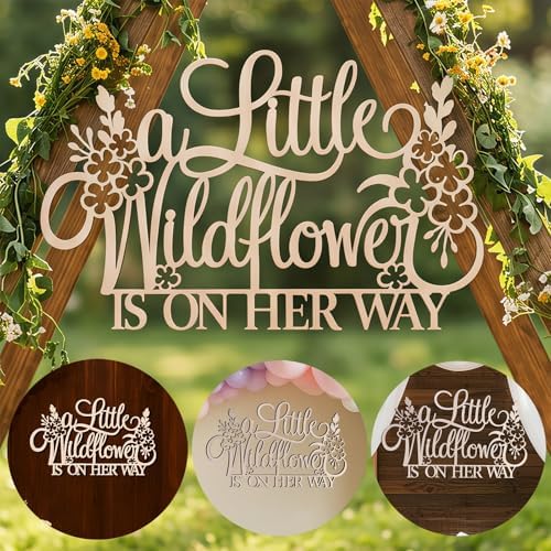 A Little Wildflower Wooden Backdrop Wooden Sign for Floral Party Photos by Yrrue