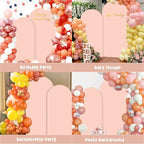 Peach Pink Arch Backdrop Covers Set of 2(7.2Ft, 6Ft), Spandex Fitted Chiara Arch Stand Covers Backdrops for Wedding Baby Shower Birthday Graduation Photo Booth Props(Only Cover) - Image 4
