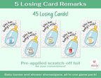 Party Hearty Baby Shower Scratch-Off Game, Fun Emoji Cards - Blue Bottle (Pack of 3) - Image 5