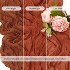 20 Pack Terracotta 17 x 108 Inch Cheesecloth Table Runner - Boho Gauze Sheer Fabric for Wedding Baby Shower Party Home Decor - Image 6
