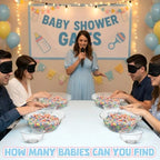 6 Set Funny Baby Shower Games, Bowls Blindfolds Babies Beads - Image 3