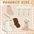 4 Set Knitted Baby Booties for Centerpieces, Baby Shower Centerpieces - Image 2
