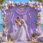 20x10FT Backdrop Curtains with Rod Pockets - Wrinkle Free Photo Stage Backdrop 4 Panels Curtains Drapes for Photography Wedding Party Baby Shower Decorations (Lavender) - Image 7