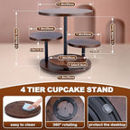 ZMCYNG Cupcake Stand, 4 Tier Round Wood Cupcake Tower Stand for 50 Cupcakes - Image 5