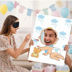 6 Set Baby Shower Games for Blindfolded, Feed Me Boards, Cartoon - Image 6